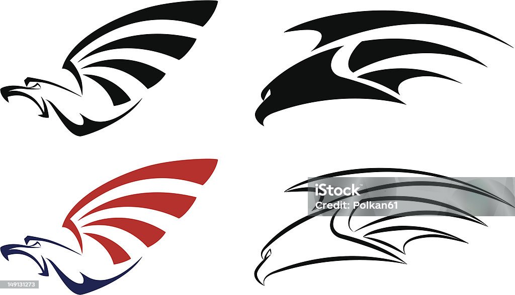 hawk y águila tatuaje diseño para - arte vectorial de Familia de los halcones libre de derechos