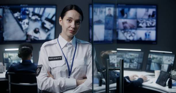 istock Portrait of female security worker looking at camera 1491313787