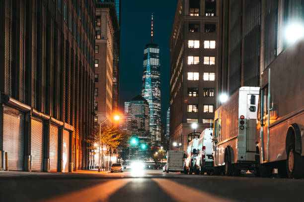 istock Lower Manhattan One World Trade Center at night 1491314628