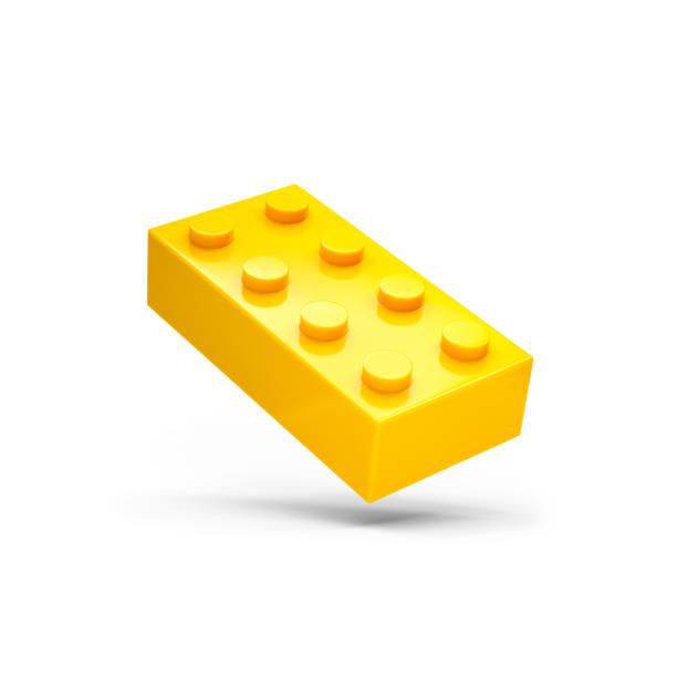 Colorful plastic toy block.. Educational toy for children. 3D Rendering.