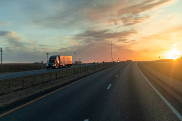 istock A highway with a sunset in the background. 1491315144