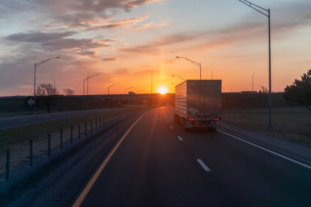 istock A highway with a sunset in the background. 1491315182