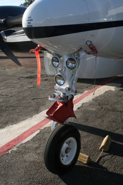 istock Mid-size executive aircraft landing gear 1491315370