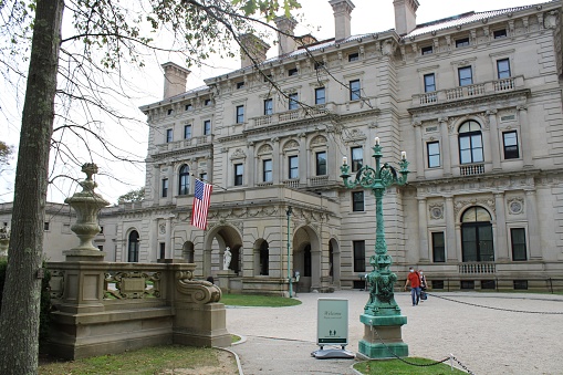 Newport, Rhode Island, USA September 18, 2020 The famous Breakers mansion that was once owned and inhabited by the Vanderbilt family, US royalty.