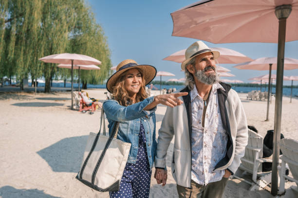 istock Senior mixed race Couple sightseeing downtown Toronto lake shore 1491317353