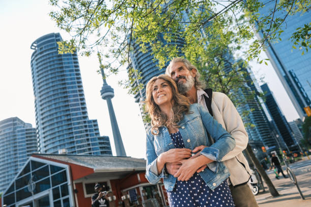 istock Senior mixed race Couple sightseeing downtown Toronto lake shore 1491317514