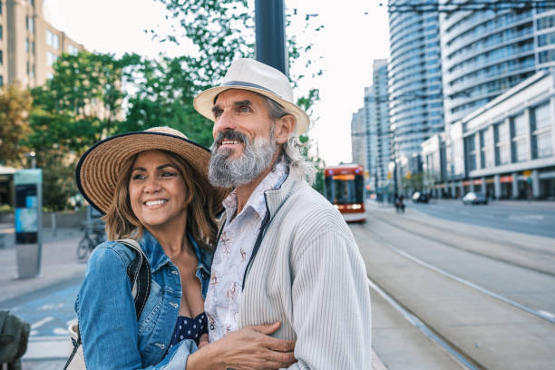 istock Senior mixed race Couple sightseeing downtown Toronto lake shore 1491317571