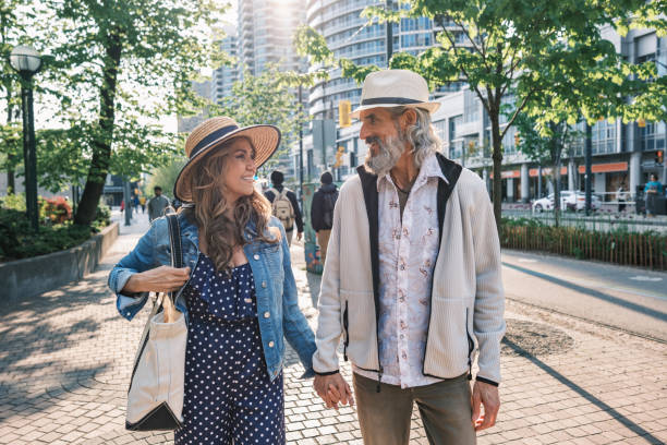 istock Senior mixed race Couple sightseeing downtown Toronto lake shore 1491318078