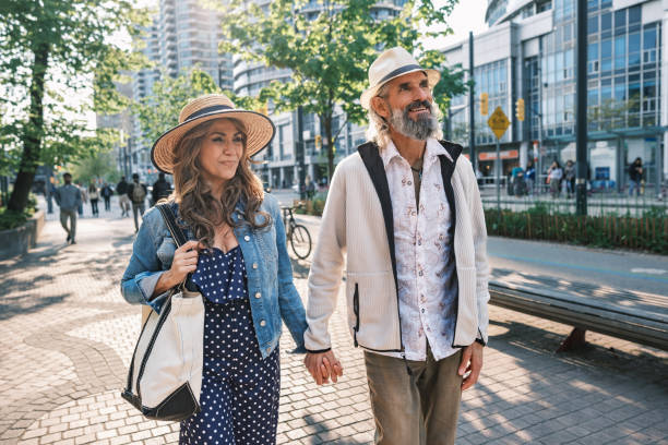 istock Senior mixed race Couple sightseeing downtown Toronto lake shore 1491318083