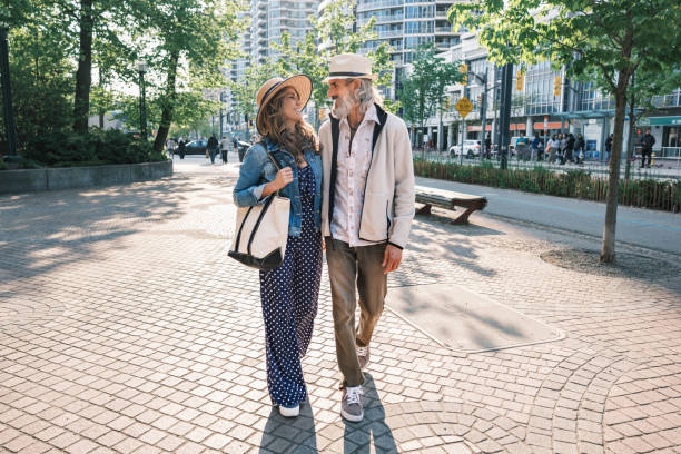 istock Senior mixed race Couple sightseeing downtown Toronto lake shore 1491318106