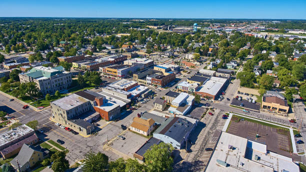 istock Small city in rural america from above 1491320494