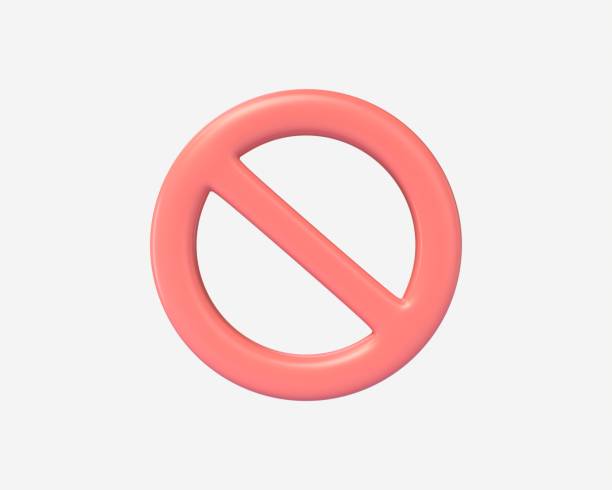 istock 3d Red-colored banned sign. illustration isolated on white background. 3d rendering 1491320869