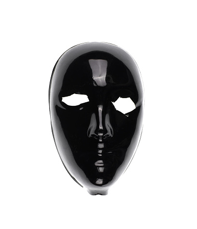 abstract theatrical black mask isolated on white background