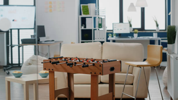 istock Empty business office decorated to celebrate party with drinks 1491324974