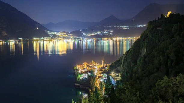 istock Night view looking over Varenna on Lake Como, Italy 1491326141