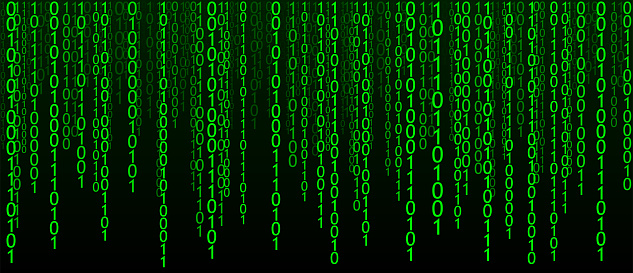 Green Matrix Of Zeros And Ones Binary Computer Code Abstract Digital ...