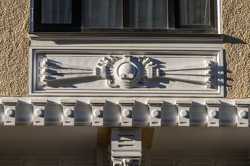 An Art Nouveau ornament on a building built in beginning of the 20th century
