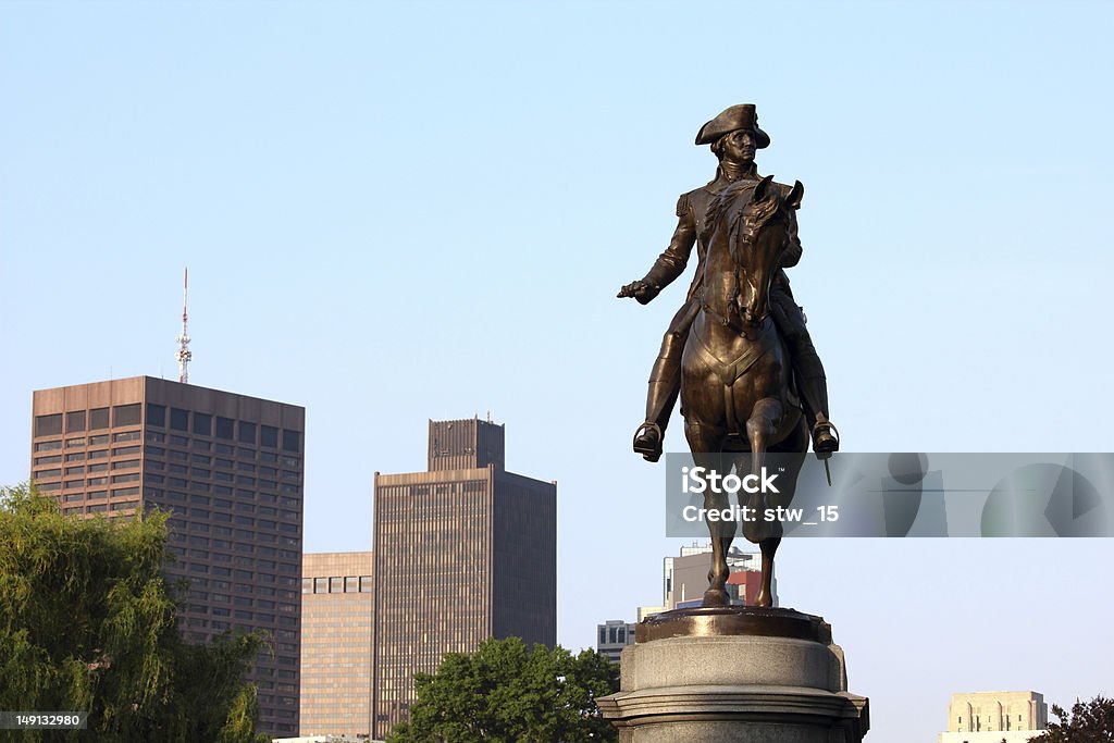 Boston Public Garden The George Washington equestrian statue in Boston Public Garden. Boston - Massachusetts Stock Photo