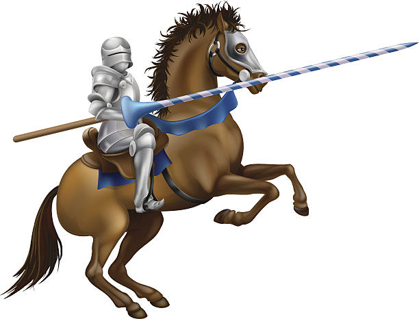 рыцарский турнир knight - weapon spear medieval lance stock illustrations