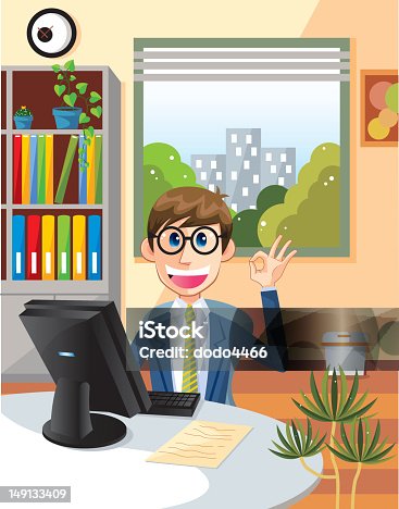 istock Businessman &amp; Okay Sign in office 149133409