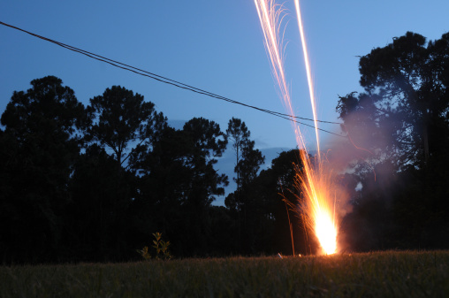Fireworks in Backyard in Florida.