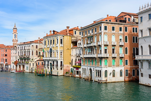 Architecture of Venice along Grand canal, Italy