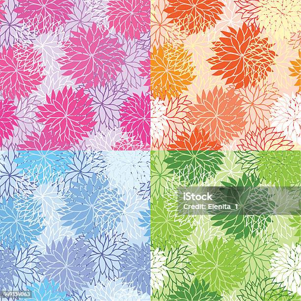 Satz Von Nahtlosen Floralen Muster Stock Vektor Art und mehr Bilder von Abstrakt - Abstrakt, Altertümlich, Baumblüte