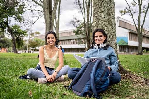 Portrait of friends on the university campus