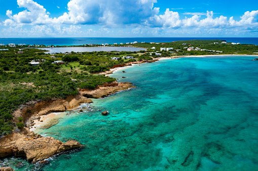 Aerial of Barnes Bay Beach, Anguilla