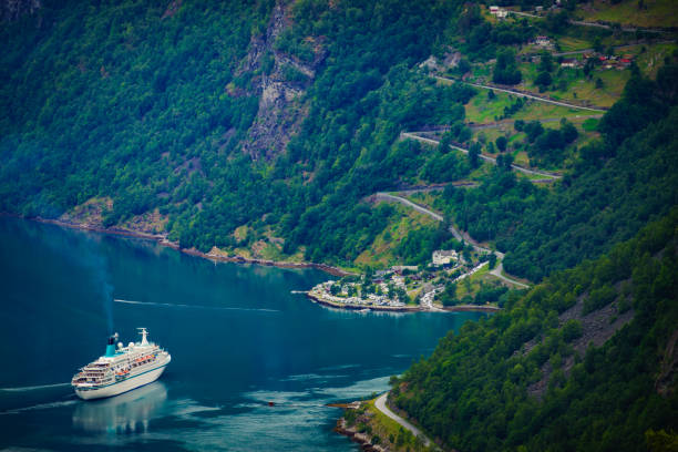 istock Fjord Geirangerfjord with cruise ship, Norway. 1491344589