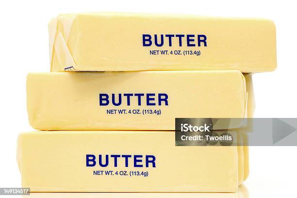 Butter Quarters Stock Photo - Download Image Now - Butter, Stick - Plant Part, Remote Location