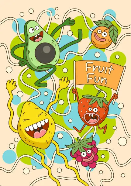 Vector illustration of Fruit mix poster