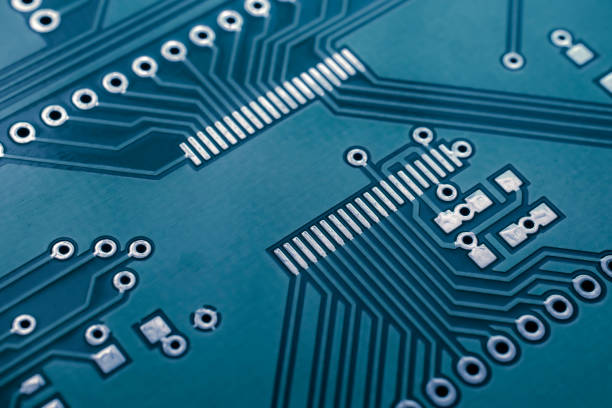 istock printed circuit. layout of tracks. 1491359695