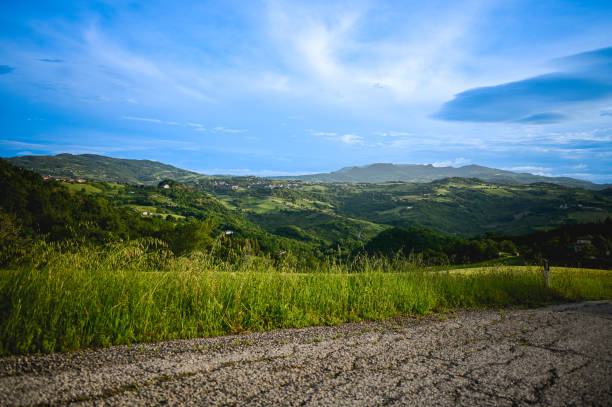 Italian hills landscape in a sunny day.