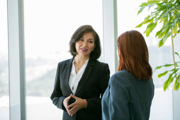 istock Two female executives at a business meeting 1491366417