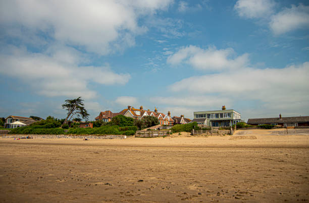 istock Cloudy sky over town.Burnham on sea. 1491366771