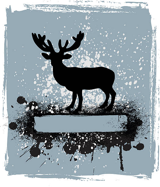 bildbanksillustrationer, clip art samt tecknat material och ikoner med deer banner - reindeer mist