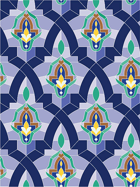Seamless arab mosaic. vector art illustration