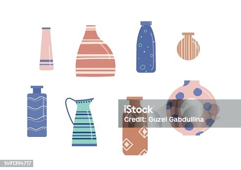 istock Modern Ceramic Vases vector illustrations for logo, icon, social media post, story, banner, poster, web. 1491394717