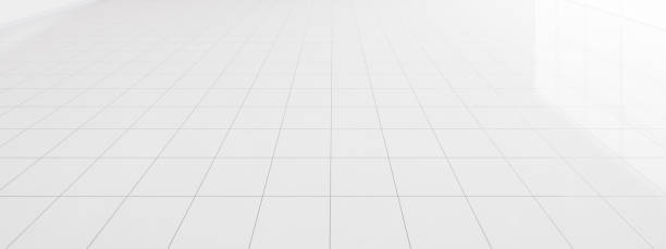 istock 3d rendering of white tile floor and empty space for background. 1491395029