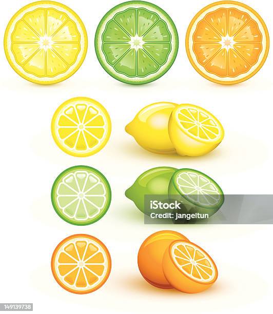 Citron Citron Vert Et Orange Vecteurs libres de droits et plus d'images vectorielles de Citron - Citron, Orange - Fruit, Aliment en portion