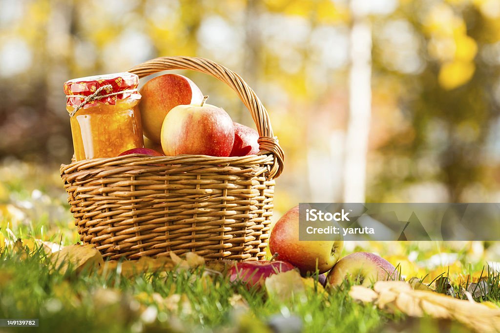 Pote de geleia de maçã - Foto de stock de Alimentação Saudável royalty-free