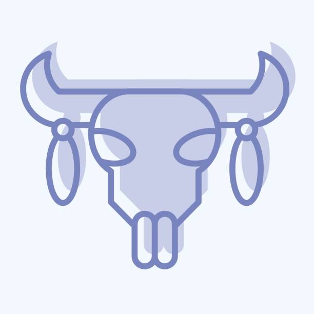 istock Icon Skull 2. related to American Indigenous symbol. two tone style. simple design editable 1491400231