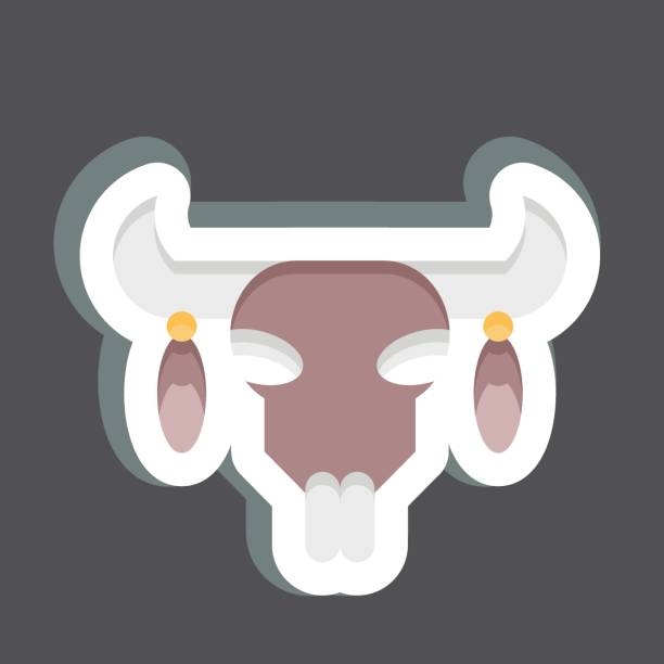 istock Sticker Skull 2. related to American Indigenous symbol. simple design editable 1491401322