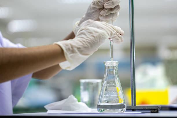 istock Acid-base reaction titration in Laboratory. 1491403747