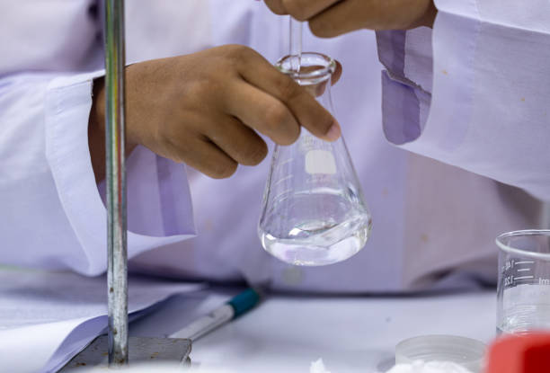istock Acid-base reaction titration in Laboratory. 1491403795
