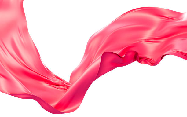 istock Magenta silk fabric, gold cloth material flying in the wind , 3d rendering. 1491404652
