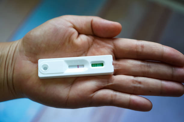 istock This picture shows a negative result of a test using an antigen test kit to detect COVID-19. 1491407845