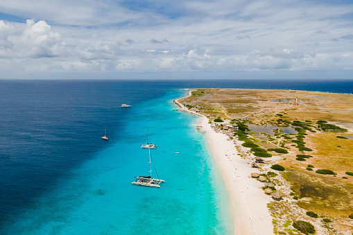 Klein Curacao Island with Tropical beach at the Caribbean island of Curacao Caribbean