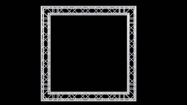 A Frame of aluminum truss construction on white isolated, 3d rendering